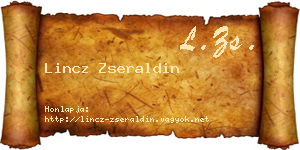 Lincz Zseraldin névjegykártya